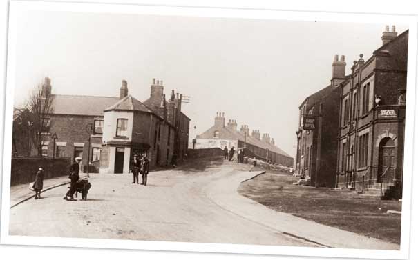 Midland Road, Royston, looking up from the railway bridge.