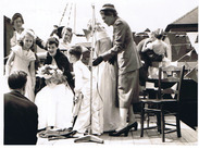 The crowning of the Barnsley Road (Wombwell) Methodist Church Sunday School Queen during an annual 1940s Whitsuntide walk in what was then the feast field, near to the Empire Cinema - Courtesy of Mrs Margaret Storey (née Sanderson)